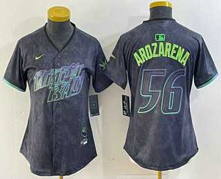 Women%27s Tampa Bay Rays #56 Randy Arozarena Charcoal 2024 City Connect Limited Stitched Jersey